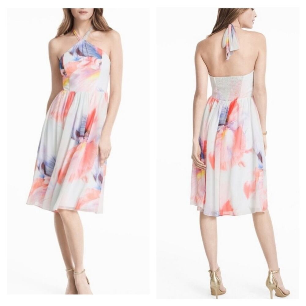 White House Black Market Multicolor Halter Dress